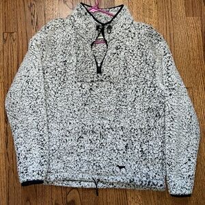 VS pink Sherpa quarter zip
